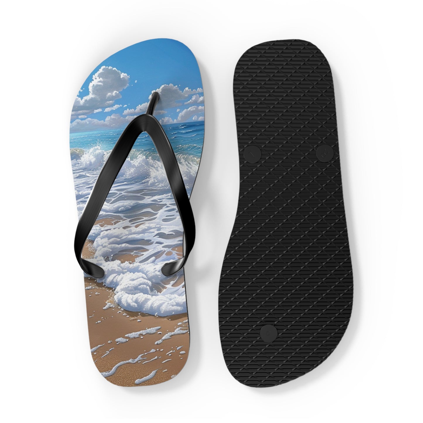 Sand Shore Ocean Waves Flip-Flops