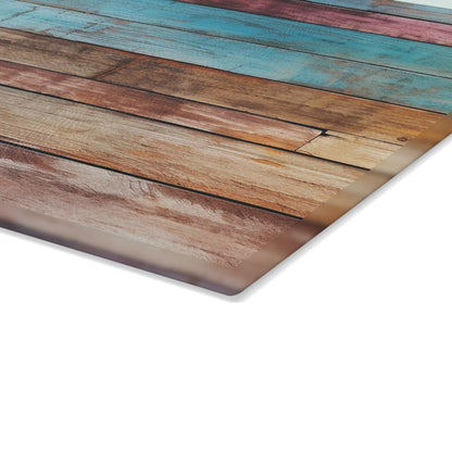 Wooden Print Glass Cutting Board