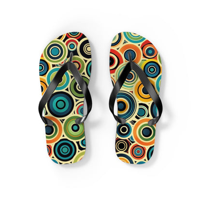 Abstract Decorative Circles Pattern Flip-Flops