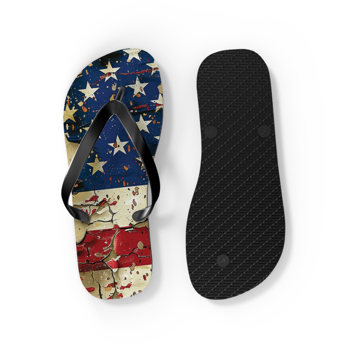 Distressed American Flag Flip-Flops