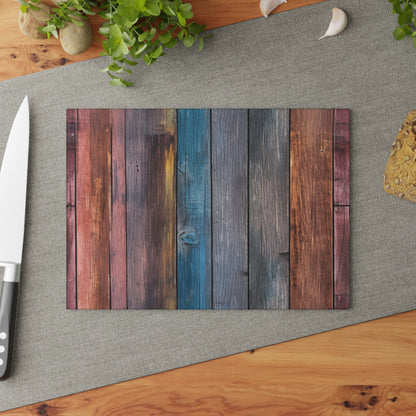 Wooden Print Glass Cutting Board