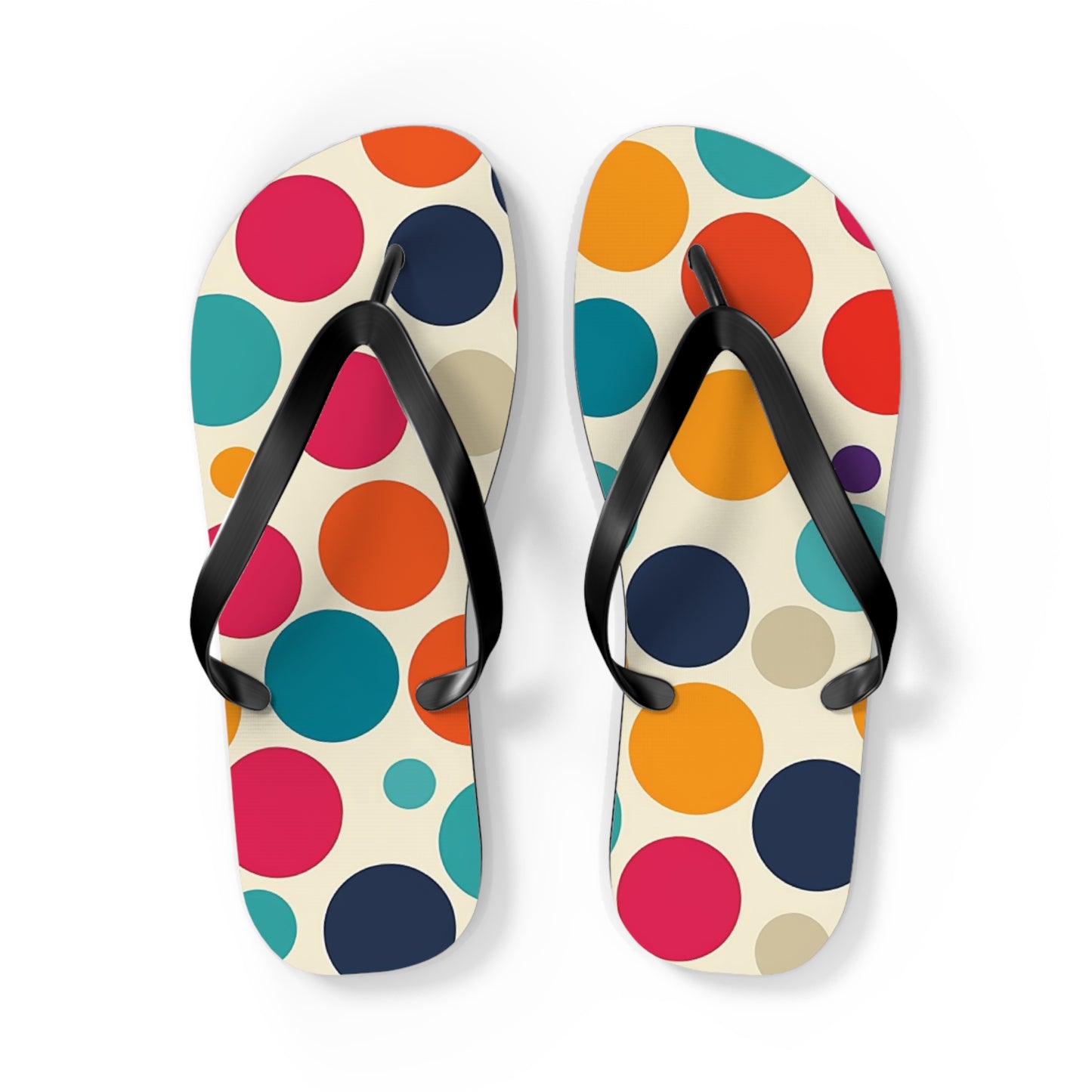 Colorful Polka Dot Pattern Flip-Flops