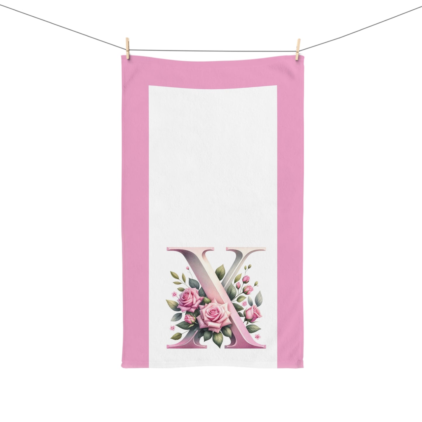 Alphabet Flowers Bathroom Hand Towel