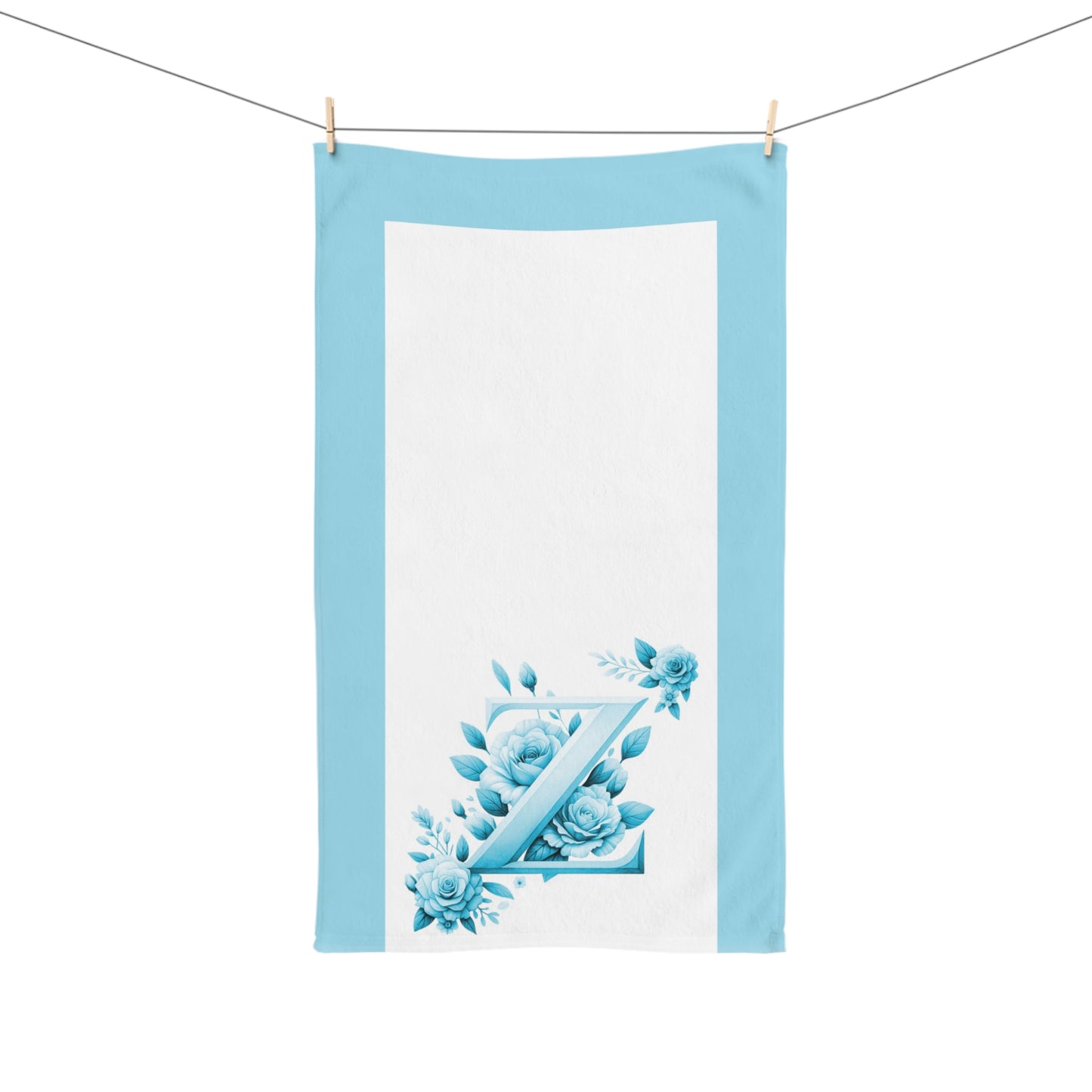 Alphabet Flowers Bathroom Hand Towel