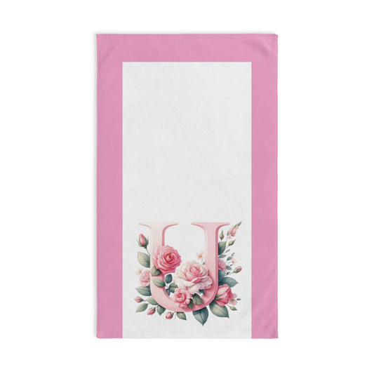 Alphabet Flowers Bathroom Hand Towel