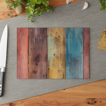 Wooden Print Glass Cutting Board