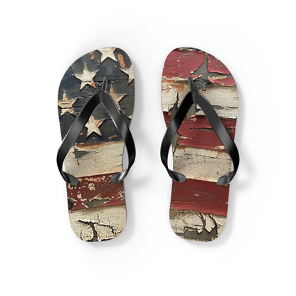 Distressed American Flag Flip-Flops