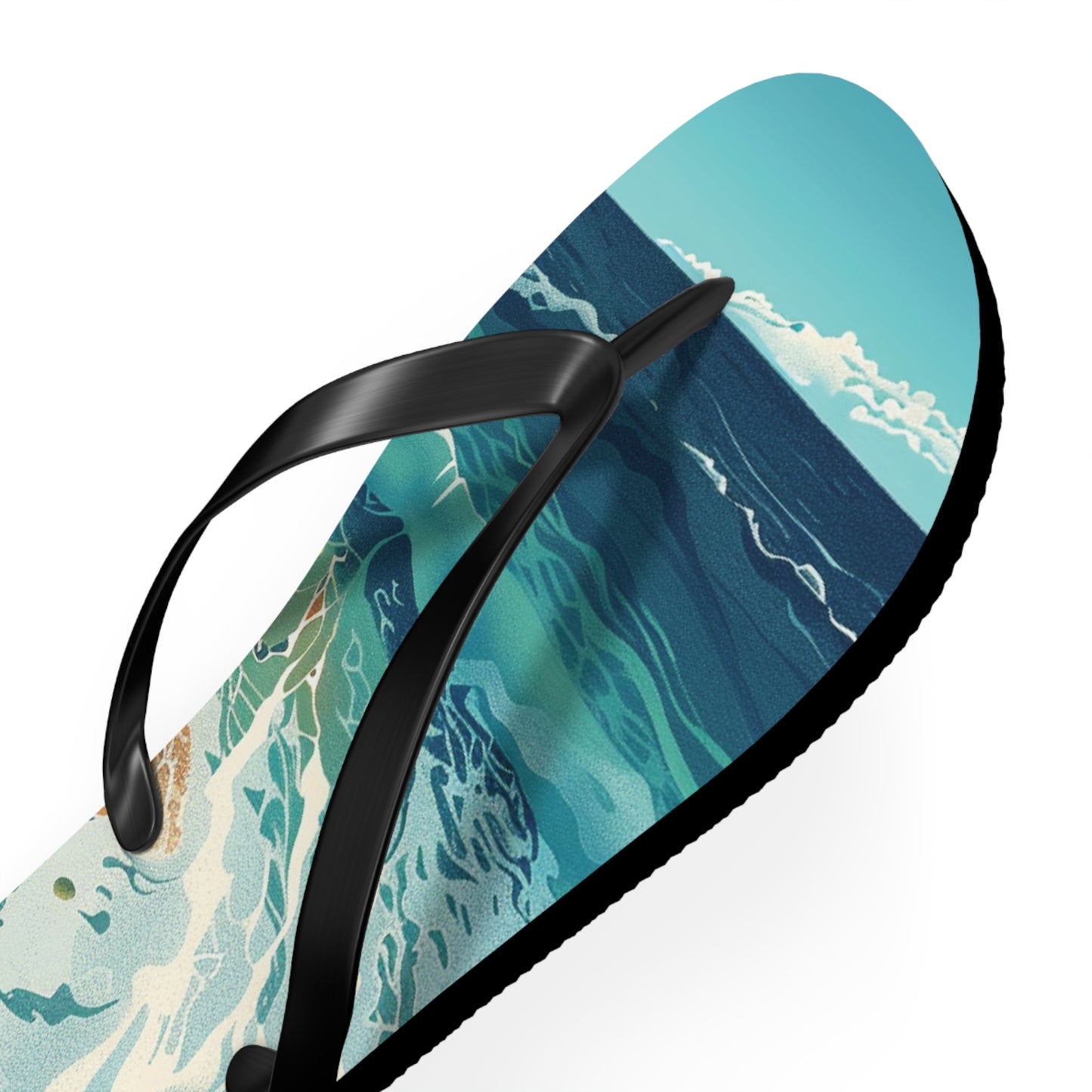 Sand Shore Ocean Waves Flip-Flops