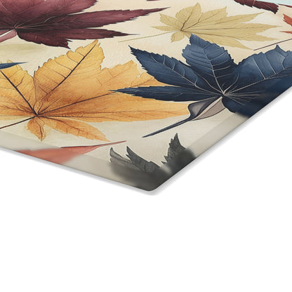 Autumn Floral Glass Cutting Board