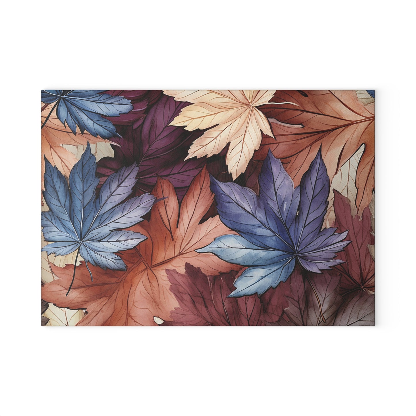 Autumn Floral Glass Cutting Board