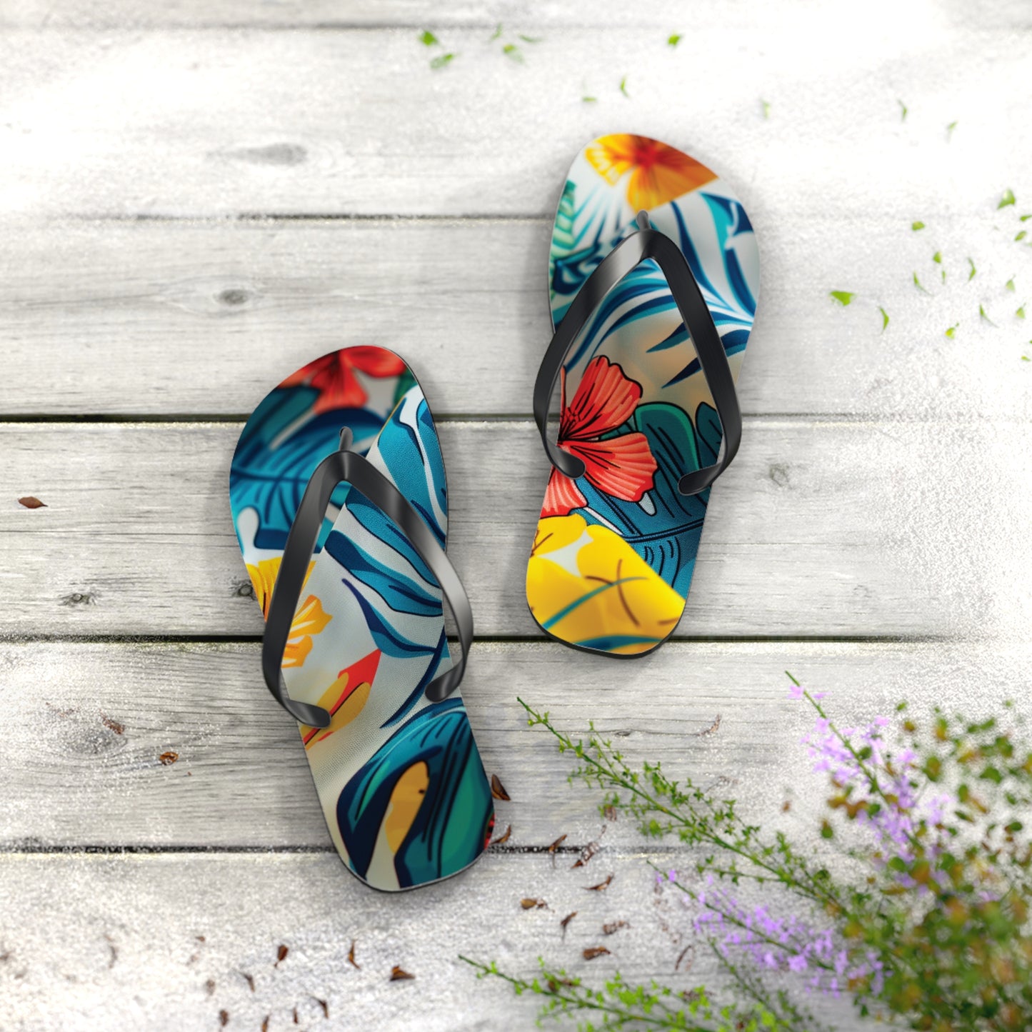 Abstract Tropics Pattern Flip-Flops