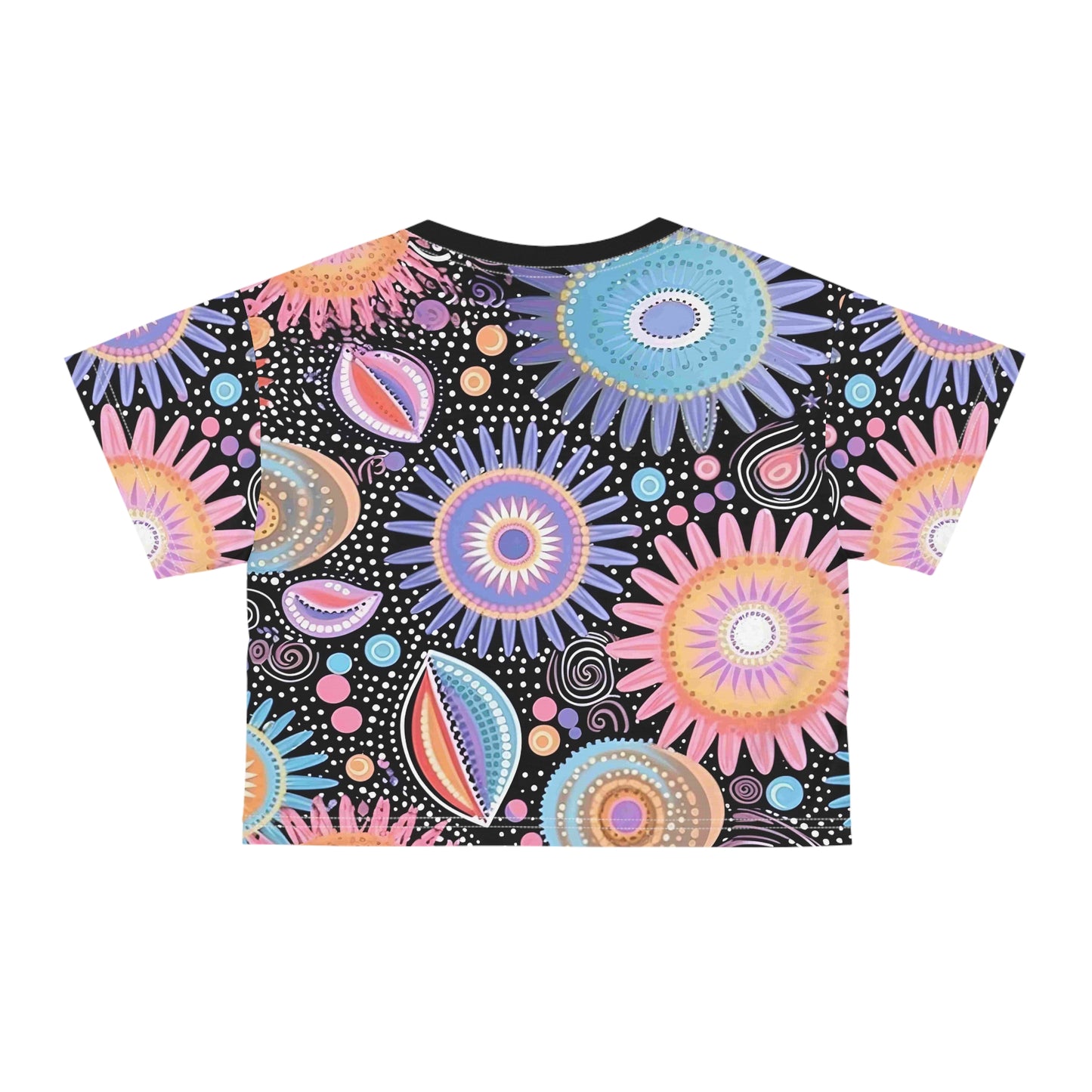 Aboriginal Flower Pattern (AOP) Crop Tee