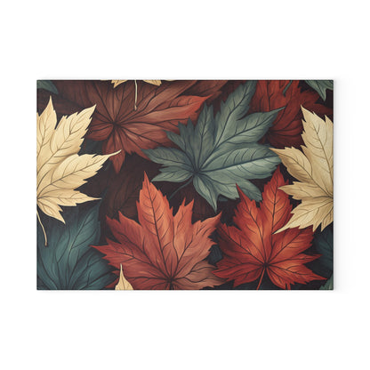 Autumn Floral Glass Cutting Board