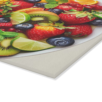 Fruits Print Glass Cutting Board