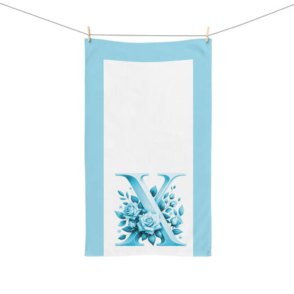 Alphabet Flowers Bathroom Hand Towel