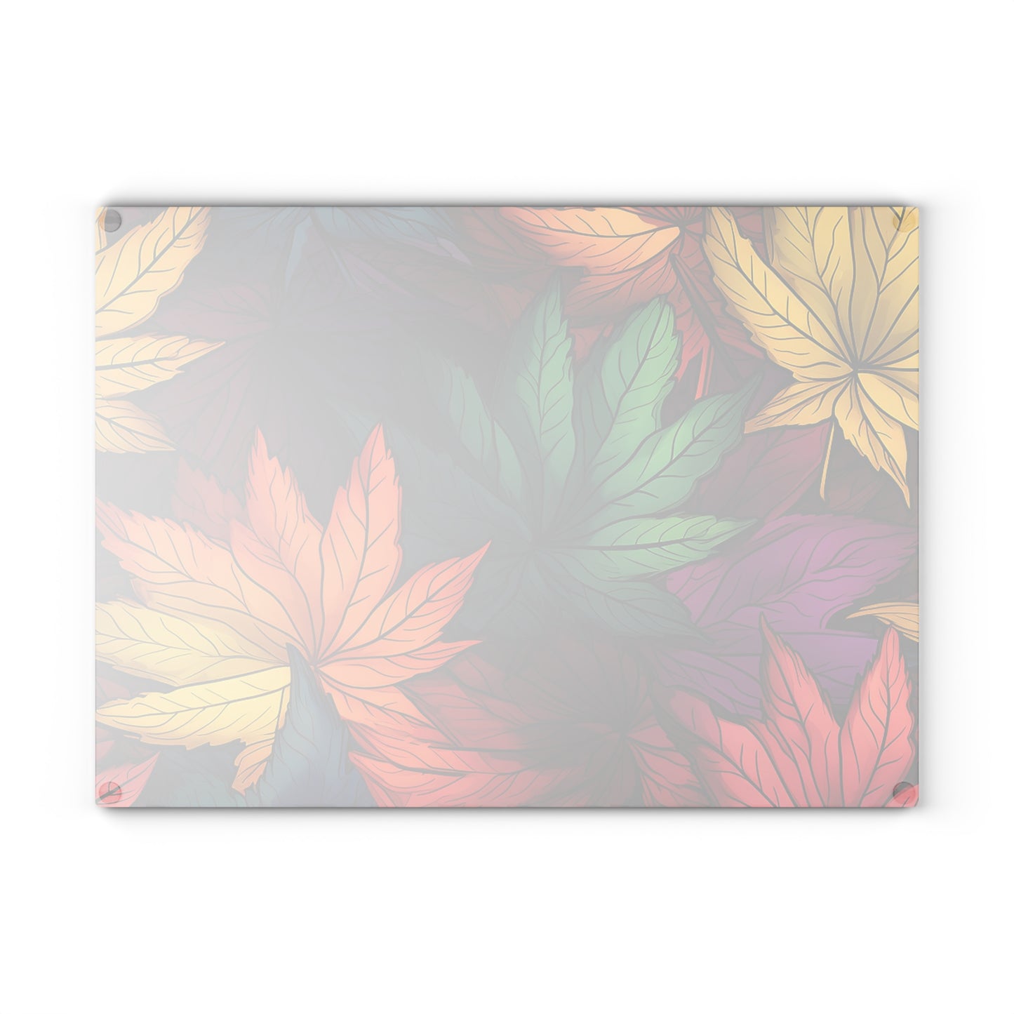 Autumn Floral Glass Cutting Board