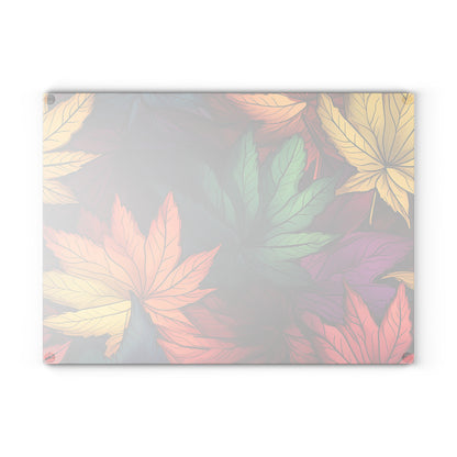 Autumn Floral Glass Cutting Board