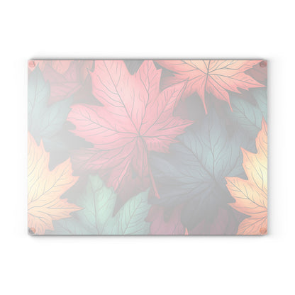 Autumn Floral Glass Cutting Board