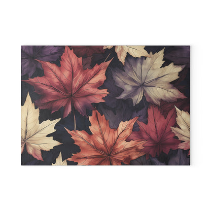 Autumn Floral Glass Cutting Board