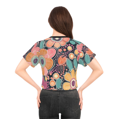 Aboriginal Flower Pattern (AOP) Crop Tee