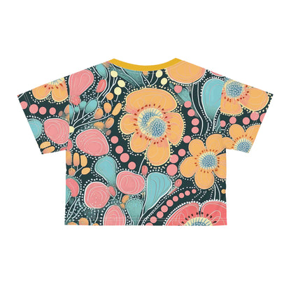 Aboriginal Flower Pattern (AOP) Crop Tee