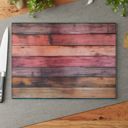 Wooden Print Glass Cutting Board