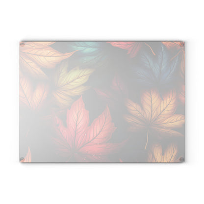 Autumn Floral Glass Cutting Board