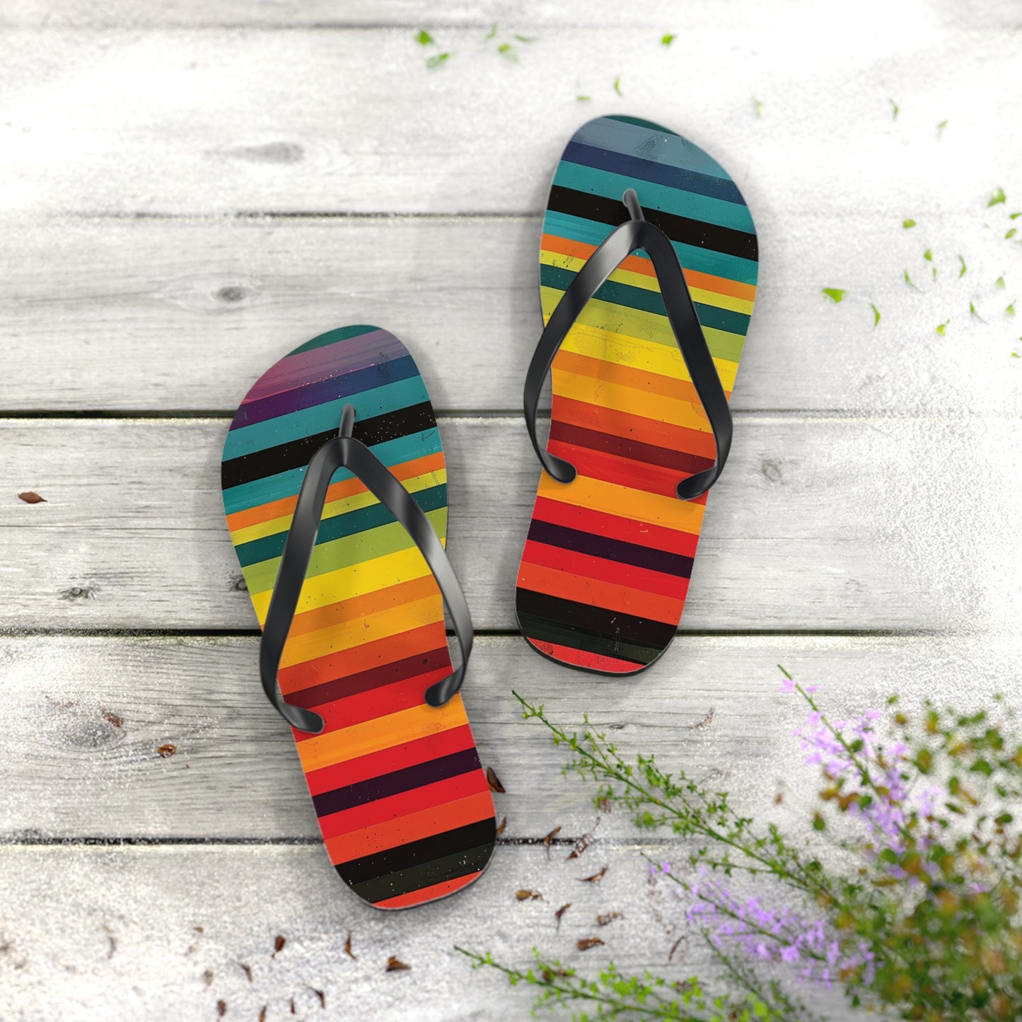 Colorful Stripes  Flip-Flops