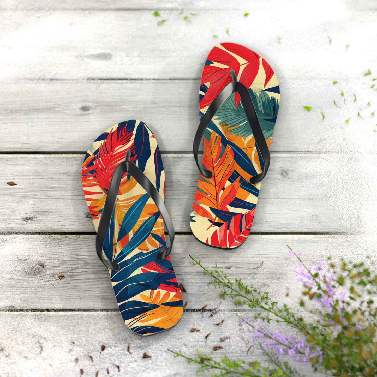 Abstract Tropics Pattern Flip-Flops