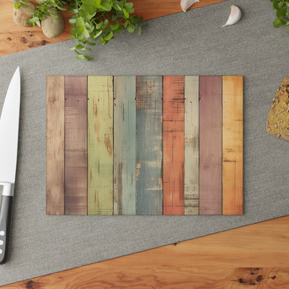 Wooden Print Glass Cutting Board