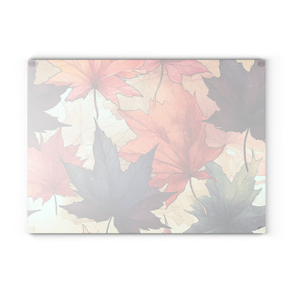 Autumn Floral Glass Cutting Board