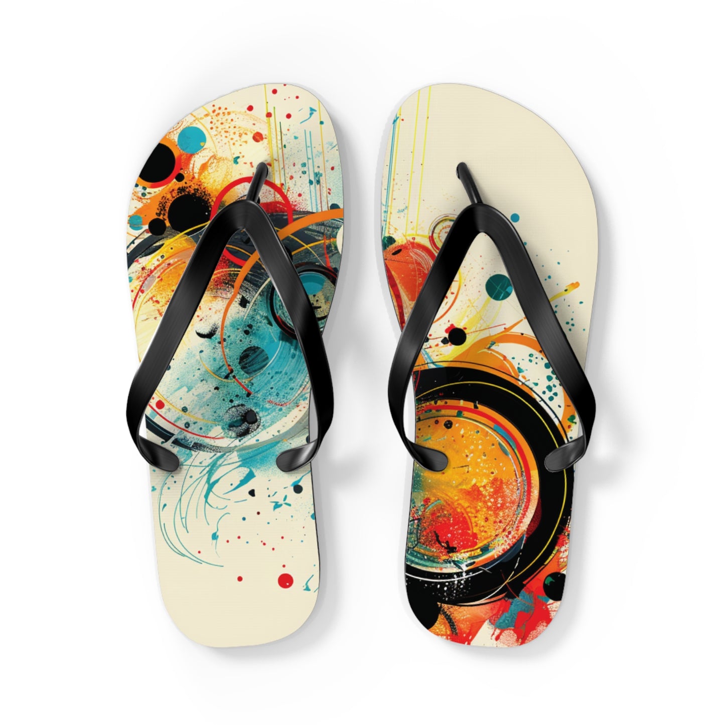 Abstract Decorative Circles  Flip-Flops