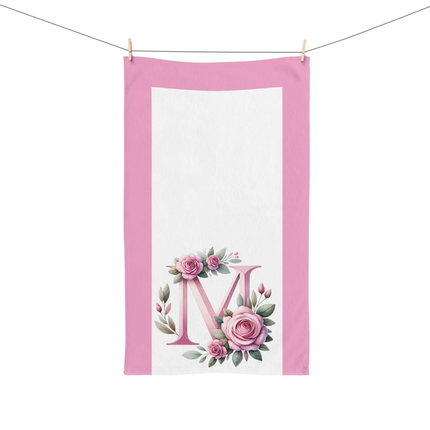 Alphabet Flowers Bathroom Hand Towel