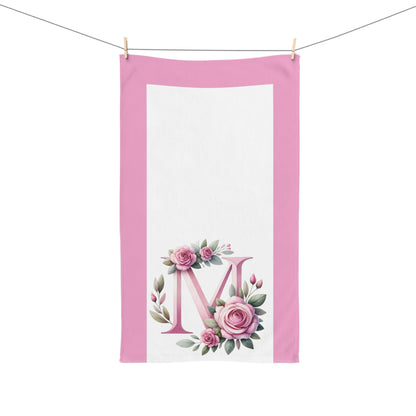 Alphabet Flowers Bathroom Hand Towel