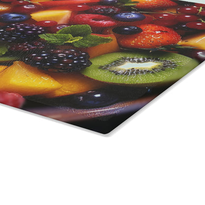 Fruits Print Glass Cutting Board