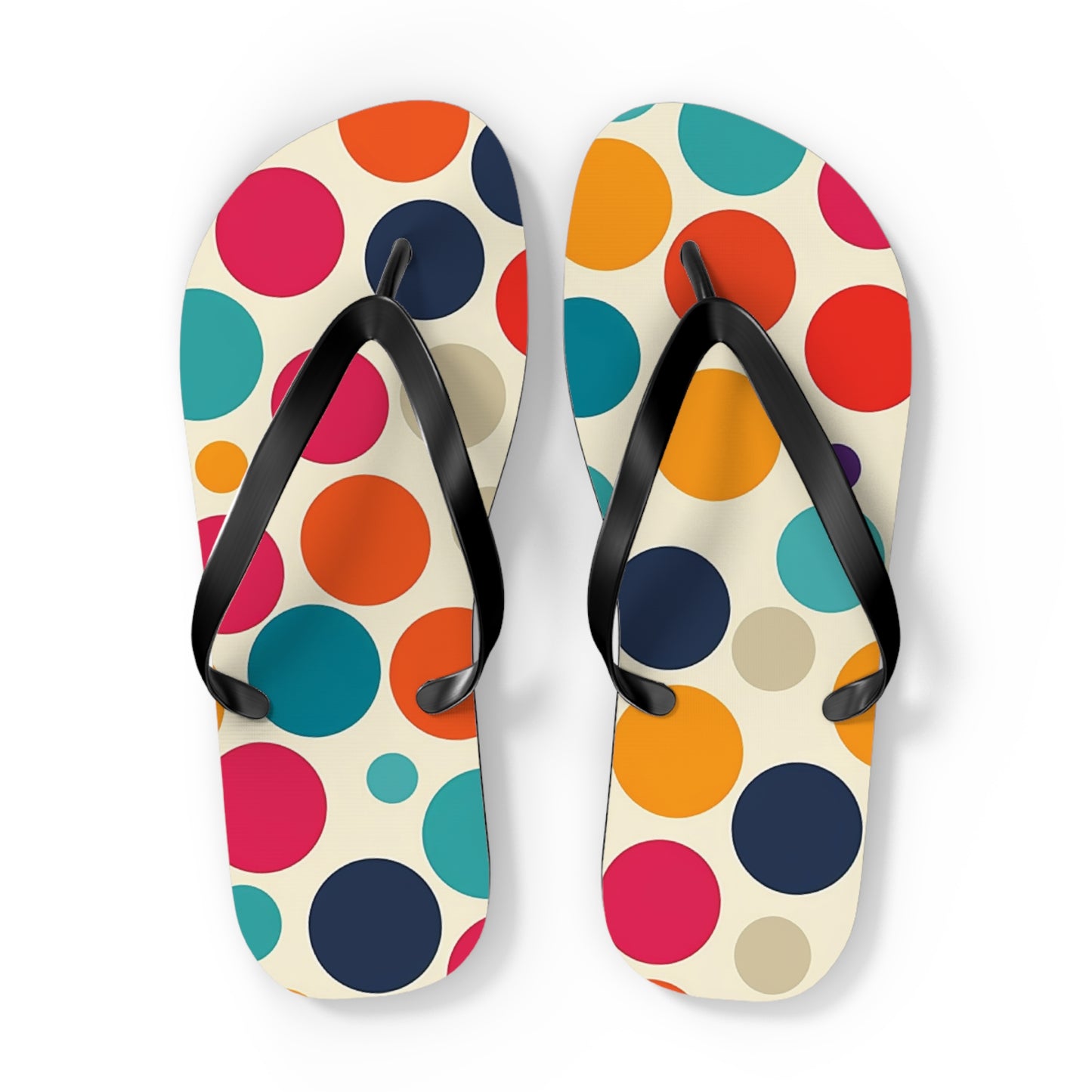 Colorful Polka Dot Pattern Flip-Flops