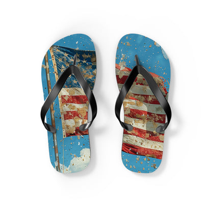 Distressed American Flag Flip-Flops