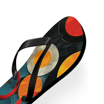 Abstract Decorative Circles Pattern Flip-Flops