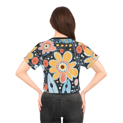 Aboriginal Flower Pattern (AOP) Crop Tee