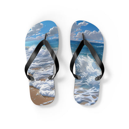 Sand Shore Ocean Waves Flip-Flops