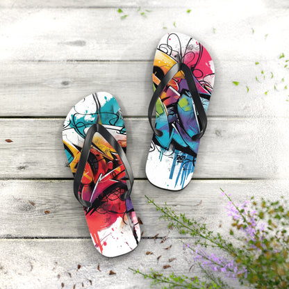 Graffiti Theme Flip-Flops