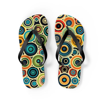 Abstract Decorative Circles Pattern Flip-Flops