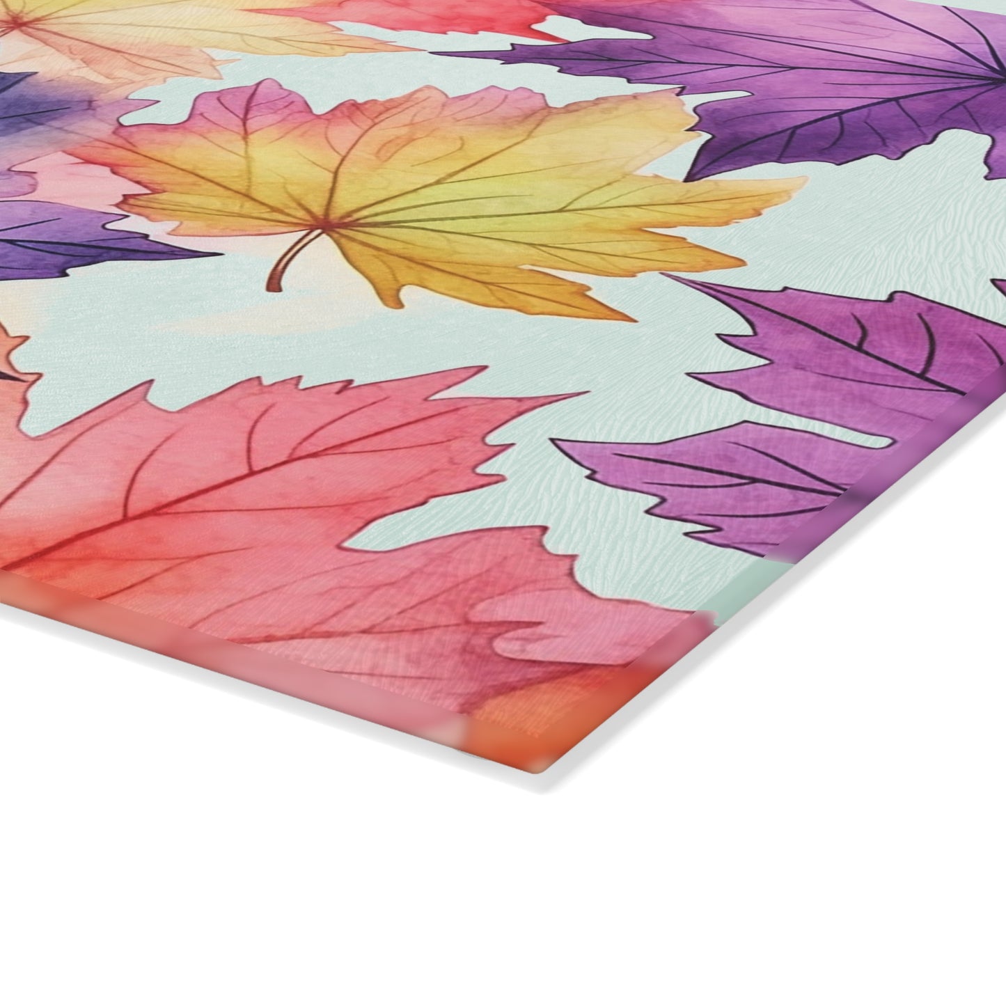 Autumn Floral Glass Cutting Board