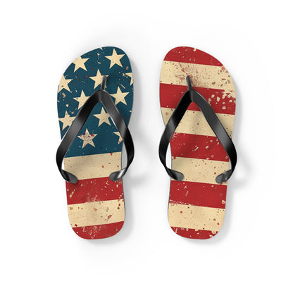 Distressed American Flag Flip-Flops