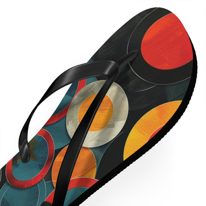 Abstract Decorative Circles Pattern Flip-Flops