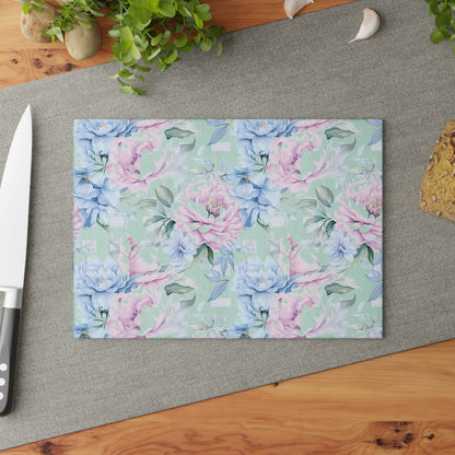 Floral Glass Cutting Board