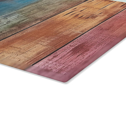 Wooden Print Glass Cutting Board