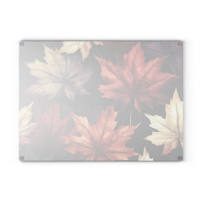 Autumn Floral Glass Cutting Board