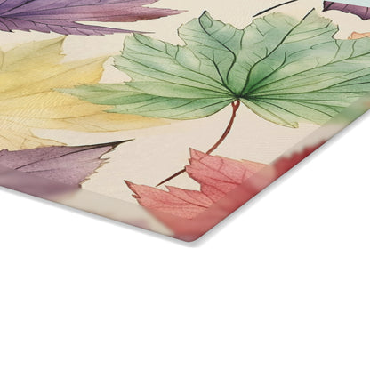 Autumn Floral Glass Cutting Board