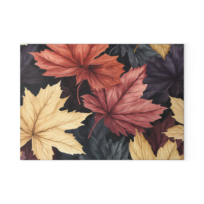 Autumn Floral Glass Cutting Board